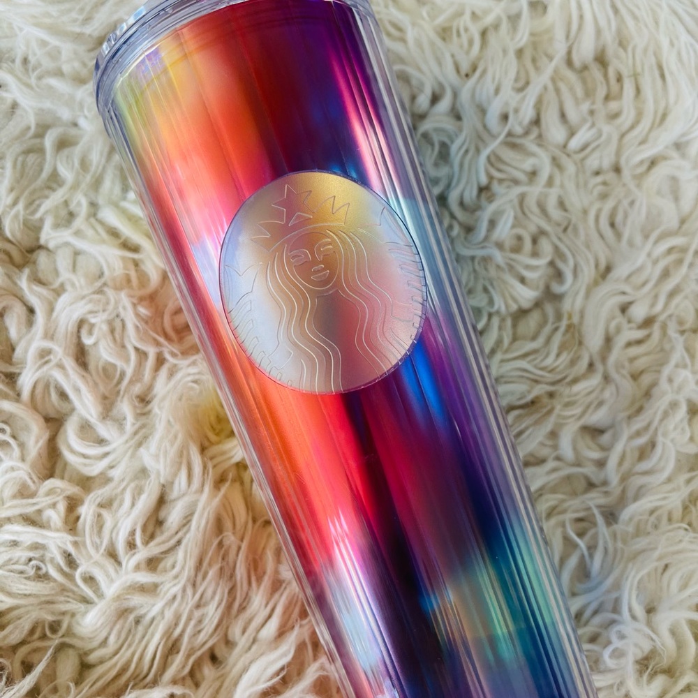 ❤️💙🧡Starbucks Rainbow Venti Dome Cold Cup 💜